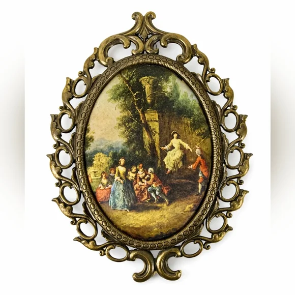 Vintage Made in Italy Rococo Gold Ornate Wall Plaques Set of 5 - Picture 4 of 16